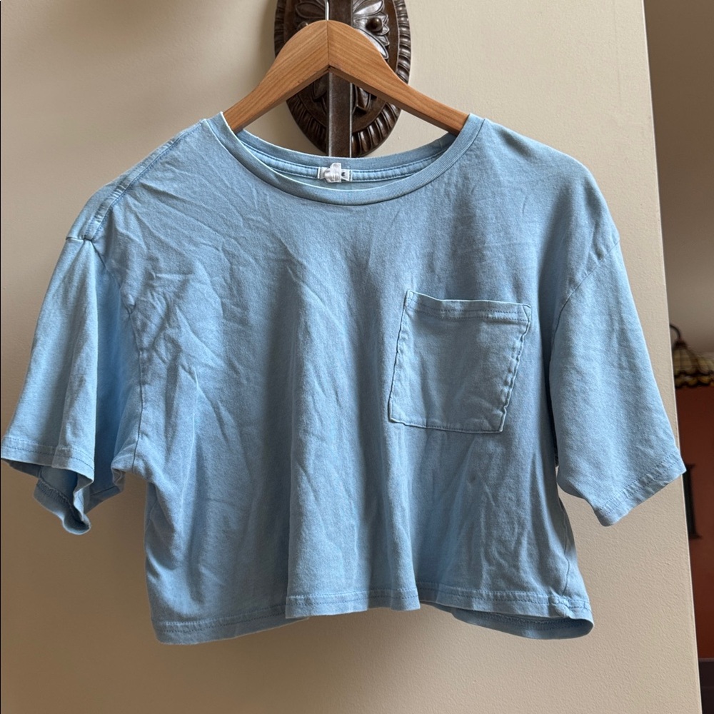 Garage Sky Blue Cropped Tee